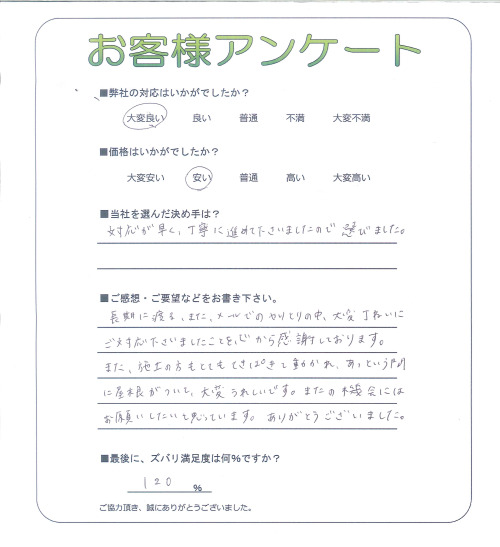 工事の感想を聞かせてください。