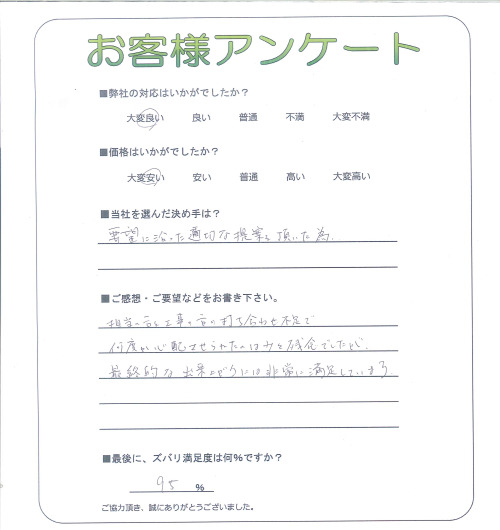 工事の感想を聞かせてください。
