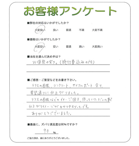 工事の感想を聞かせてください。