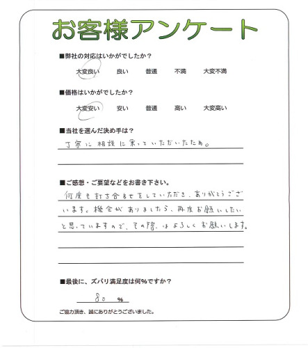 工事の感想を聞かせてください。