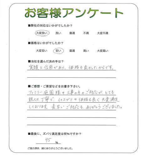 工事の感想を聞かせてください。