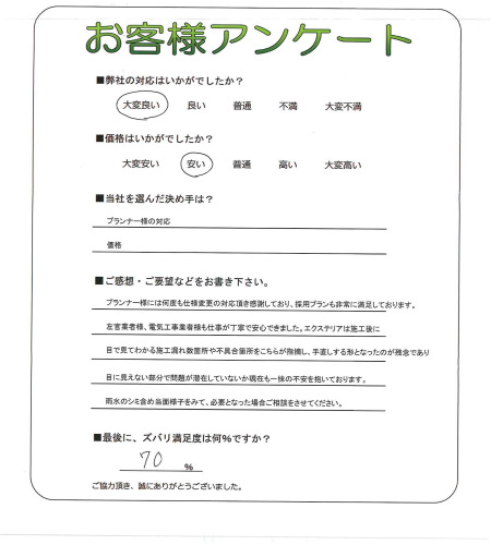 工事の感想を聞かせてください。