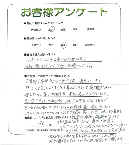 工事の感想を聞かせてください。