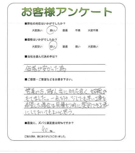 工事の感想を聞かせてください。