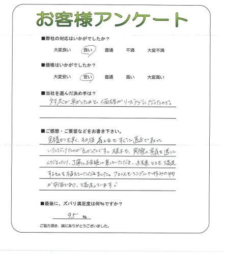 工事の感想を聞かせてください。