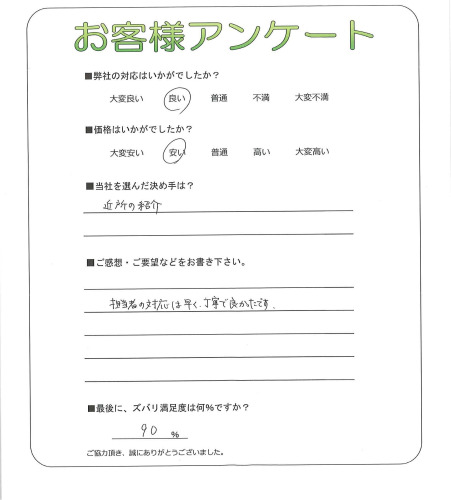 奈良県北葛城郡上牧町 K様