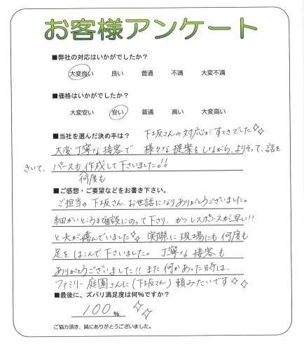 工事の感想を聞かせてください。