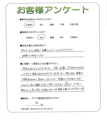 工事の感想を聞かせてください。