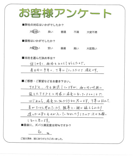 工事の感想を聞かせてください。