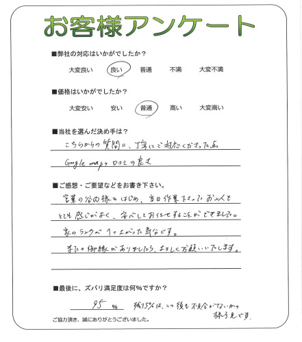 工事の感想を聞かせてください。