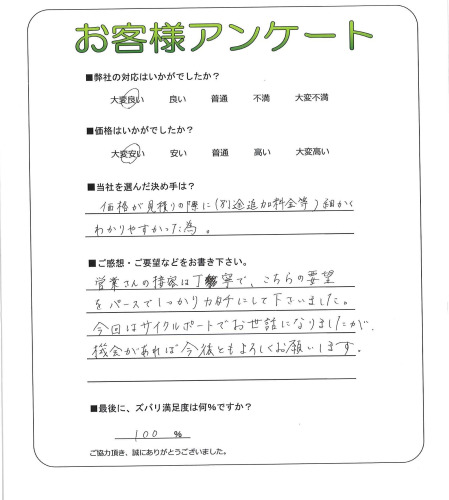 工事の感想を聞かせてください。