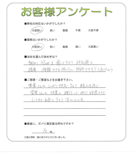 工事の感想を聞かせてください。