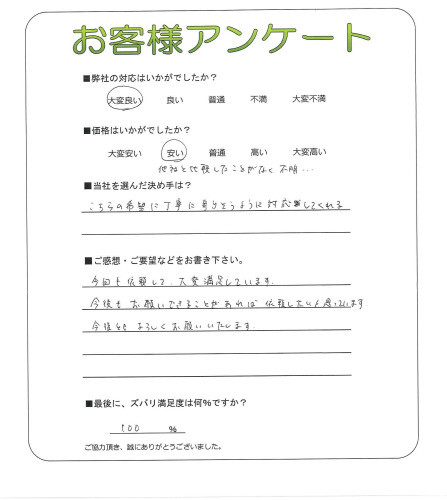 工事の感想を聞かせてください。