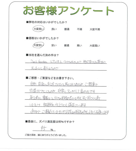 工事の感想を聞かせてください。