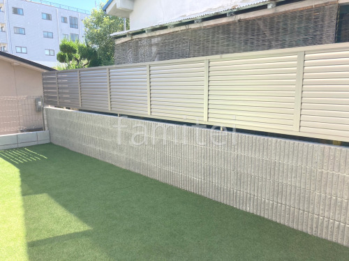 ブロック塀 (化粧ブロック) ユニソン ジャスティ アルミ形材 フェンス LIXIL AB YL3型 横ルーバー3 目隠し