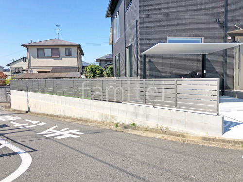 ブロック塀 (化粧ブロック) 太陽エコブロックス 普通CB アルミ形材 フェンス LIXIL AB YS3型 横スリット3 目隠し