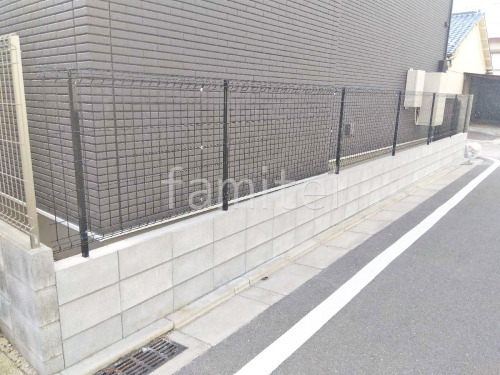 ブロック塀 (化粧ブロック) 太陽エコブロックス 普通CB スチールメッシュ フェンス YKKAP イーネット3F型 スチール柱 境界・メッシュ
