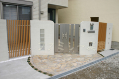 アプローチ 自然石乱形貼り