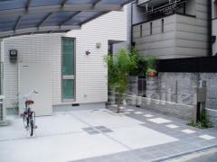 コンクリート車庫 アプローチタイル貼り