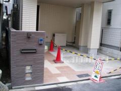 ガラスブロック門柱 郵便ポスト