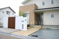 ガラスブロック門柱 ウリン角柱