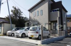 新築オープン外構 境界フェンス