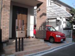 オープン外構 アプローチタイル階段