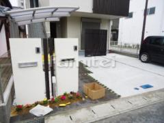 2世帯門柱 自転車バイク屋根 LIXIL ファインポートミニ