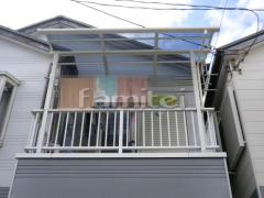 ベランダ屋根 LIXILサンクテラス2階 既存1階テラス パネル取替