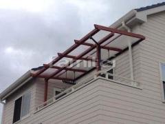 フル木製調ベランダ屋根 三協ナチュレ2階