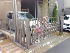 伸縮門扉 三協エアリーナA型 デザインアルミ角柱 隙間隠し