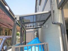 雨除け屋根 フラットテラス1階 特殊加工 斜めカット