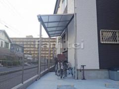 洗濯干し屋根 フラットテラス1階 特殊加工 斜めカット