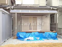 洗濯干し屋根 人工木ウッドデッキ イナバ物置 境界フェンス塀