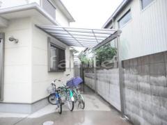 自転車バイク屋根 LIXILライザーテラス1階 特殊加工 斜めカット