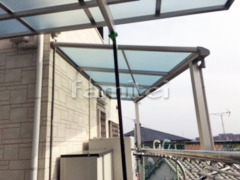 雨除け屋根 YKKAP ヴェクターテラス屋根(ベクター) 1階用 F型フラット屋根 特殊加工 斜めカット