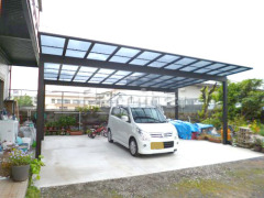 カーポート YKKエフルージュ横3台 土間コンクリート