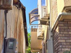 柱なしベランダ屋根 三協メニーウェルA2階 カーポート 四国マイポートFX1台
