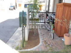 シンボルツリー 人工芝 ベランダ屋根