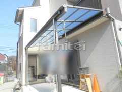 洗濯干し屋根 LIXILスピーネ1階 タイルデッキ フィネッツァ300角