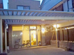 木製調カーポート YKKエフルージュ横2台 積雪50cm対応