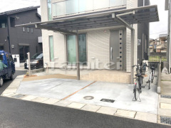 カーポート 三協ニューマイリッシュ1台 前下がり 逆勾配 土間コンクリート