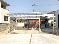 カーポート YKKエフルージュ横2台 水下梁延長