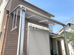 洗濯干し屋根 YKKヴェクターテラス1階 人工木ウッドデッキ リウッドデッキ