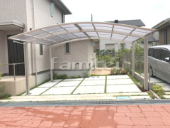 カーポート YKKレイナポート横2台 人工木ウッドデッキ リウッドデッキ