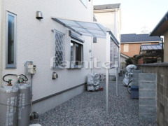 雨除け屋根 LIXILスピーネ 人工木材ウッドデッキ
