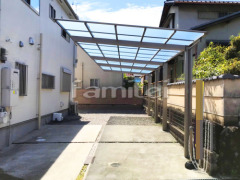 カーポート 雨除け屋根 木製調目隠しフェンス塀