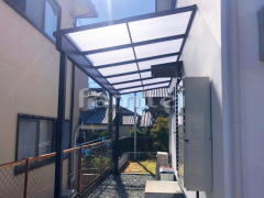 雨除け屋根 フラットテラス1階 境界フェンス塀 LIXILセレビューR4型