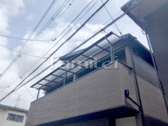 ベランダ屋根 三協レボリューA2階連棟