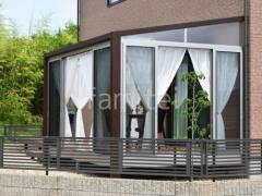 引き戸 樹脂デッキ サンルーム(テラス囲い) YKKAP 木製調 ソラリアF フラット屋根